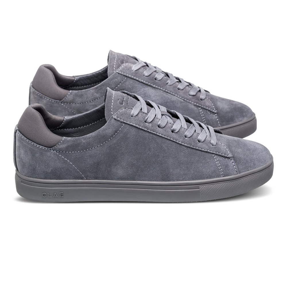 CLAE BRADLEY Shoes Mens USA078-P13 In Pearl Grey Suede